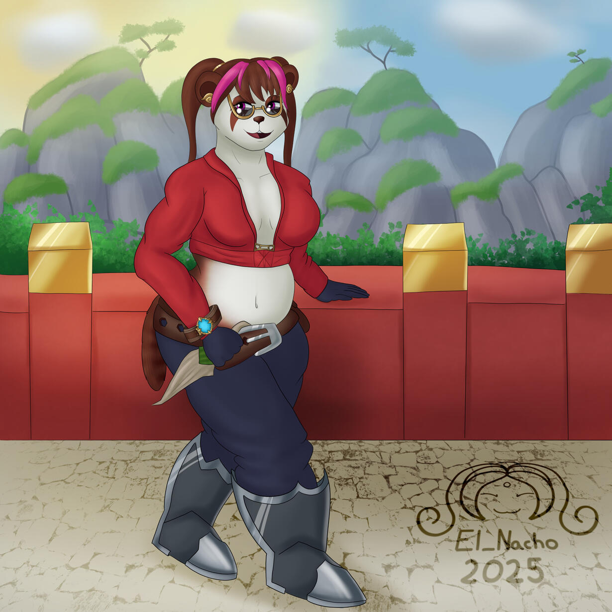 Shaded character art with background for Twizz